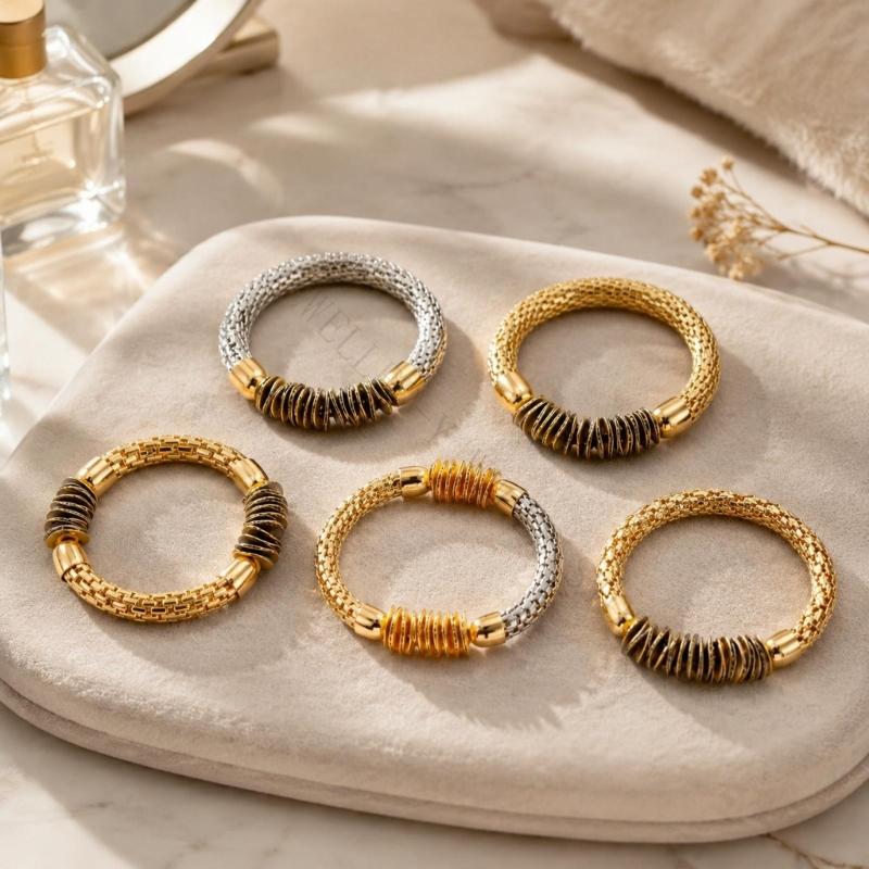 R7UF 텍스처 팔찌 세트, 조화로운 뱅글 5개, 엘라 - Coordinates Bracelet 리뷰 및 가격